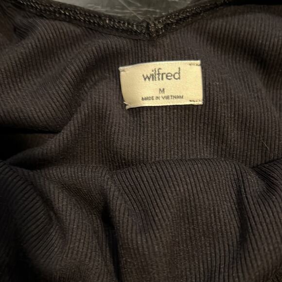 Black Aritzia Wilfred Ruffle Body Suit Size Medium - Picture 3 of 5